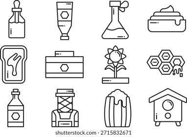 Illustrations of natural ingredients and botanical elements isolated on transparent background
