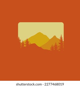 illustrations of nature and mountains with a minimalist design, nature background.