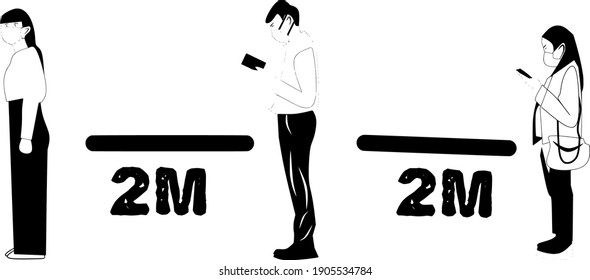The illustrations for the new era are still active by using the social distancing method with a distance of 2 meters and still using masks when on the move anywhere