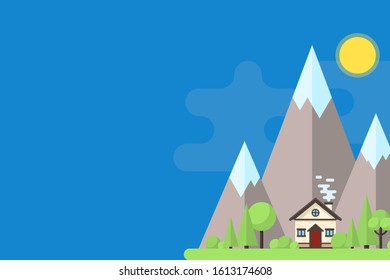 Illustrations of the night resort city. City landscapes in flat design
