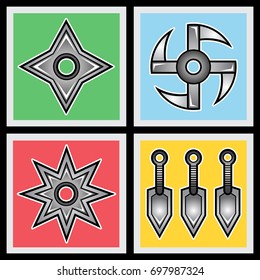 Illustrations of ninja weapons