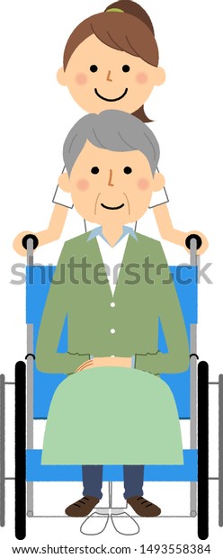 Illustrations Nurses Wheelchair Patients Stock Vector (Royalty Free ...