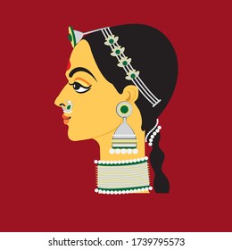 illustrations on beautiful women of Rajasthan