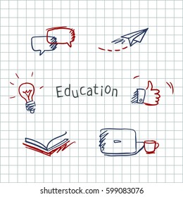Illustrations on the subject of education and training.