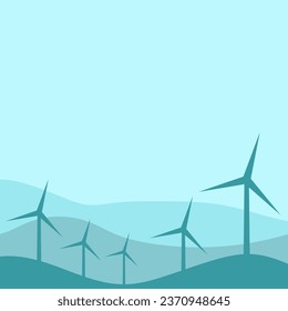 Illustrations on the themes of alternative energy, solar and wind energy. Vector illustrations.