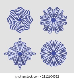 Illustrations in op-art style. Everything can be edited in any vector editor.