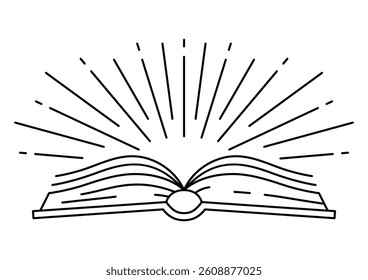 Ilustrações de livros abertos. Imagem para educação e escola.