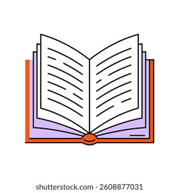 Illustrations of open book. Image for education and school.