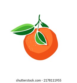 Ilustraciones de naranja. Resumen de diseño de arte frutal para impresión, cubierta, papel pintado. Arte mínimo y natural. Estilo de corte de papel. Vector aislado.