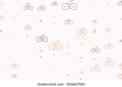 Illustrations of outline of bicycle. Good for web page, wallpaper, graphic design, catalog, texture or background. Cartoon style vector.