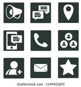 Illustrations pack of Social media icon, white isolated icon on black screen vector