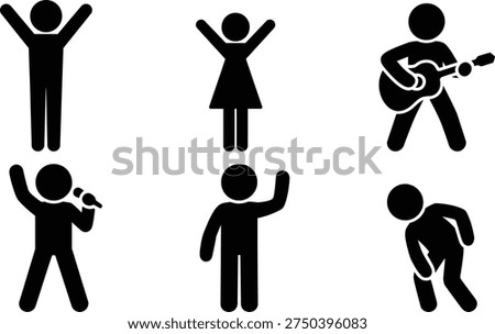 Illustrations of people engaged in various activities and hobbies