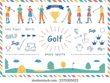 Illustrations of People Enjoying Golf
