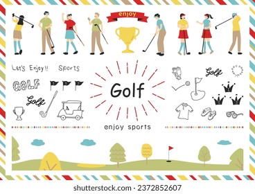 Illustrations of People Enjoying Golf