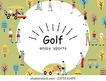 Illustrations of People Enjoying Golf