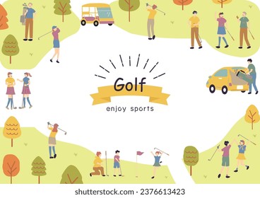 Illustrations of People Enjoying Golf