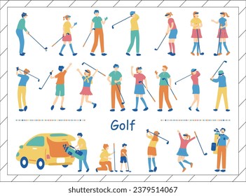 Illustrations of People Enjoying Golf