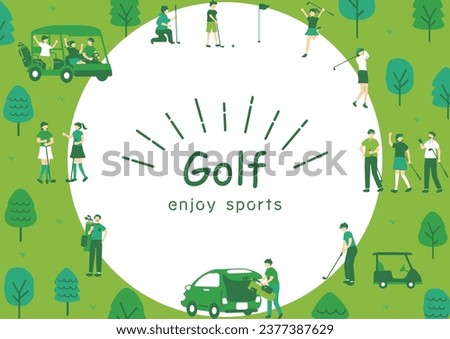 Illustrations of People Enjoying Golf Foto stock © 