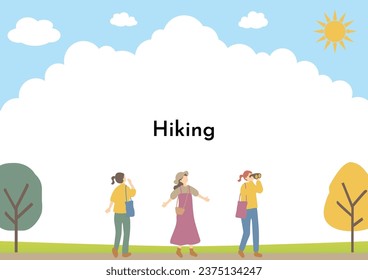 Illustrations of People Enjoying Hiking