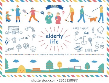 Illustrations of People Enjoying Retirement