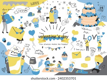 Illustrations of People Enjoying Valentine's Day