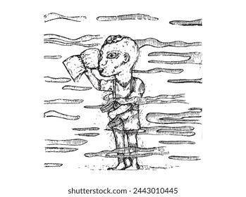 Illustrations of people reading books and going to the gym, people who are diligent in fitness and studying