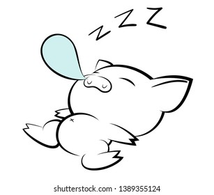Illustrations of pig action logo on white background, Animals vector of isolated a cute pig icon
