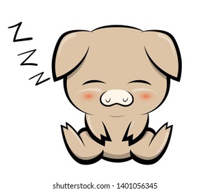 Illustrations of pig action logo on white background, Animals vector of isolated a cute pig icon
