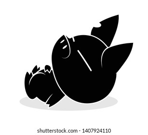 Illustrations of pig action logo on white background, Animals vector of isolated a cute pig icon
