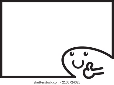 Illustrations placed in a cartoon-like frame with a character who raises his thumb and poses for understanding