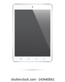 illustrations of portable mini tablet, replace screen with own images.
