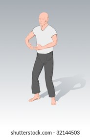 Illustrations of positions of the Chinese gymnastics a chi kung