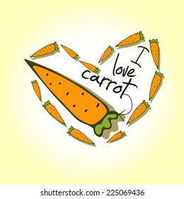 Illustrations, Print I love carrots.  The template can be used for packaging, printing on cups, bags, wallpaper, textiles.