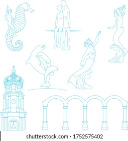 
Illustrations Puerto Vallarta Icons Set