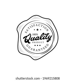 Illustrations of quality label stamp sticker product design.	