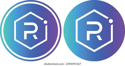 Illustrations of raydium-ray cryptocurrency logo on abstract background. 3d illustrations.