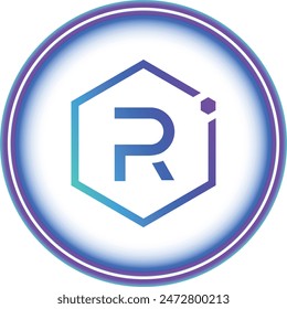Illustrations of raydium-ray cryptocurrency logo on abstract background. 3d illustrations.