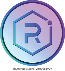 Illustrations of raydium-ray cryptocurrency logo on abstract background. 3d illustrations.