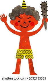 Illustrations of red demons.Easy-to-use vector material.