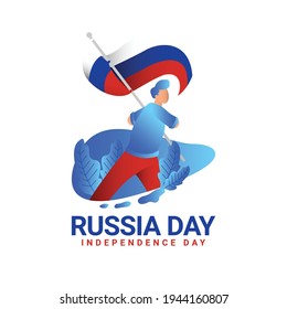Illustrations of Russia day celebrations with national flag design template.