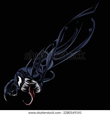 Illustrations of scary characters or stories with sharp teeth are combined with the theme of helmets and riders