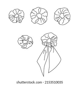 Illustrationen von Scrunchies Hair Accessory Outline