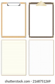 Illustrations set of B5 vertical format binder and notebook