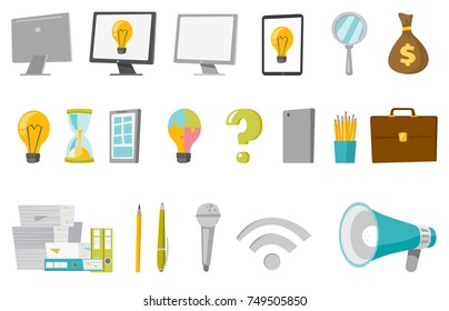 illustrations set. Collection of Vector cartoon illustrations isolated on white background.