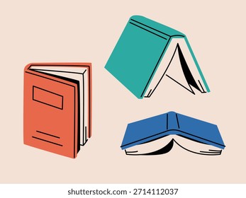 Ilustrações de vários livros abertos