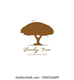 Illustrations of shady tree logo design concept.
