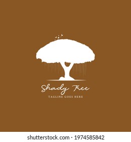 Illustrations of shady tree logo design concept.