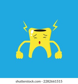 illustrations of sick and cavities teeth, good to use for educating children so that they are more diligent in brushing their teeth so that there are no cavities in the teeth