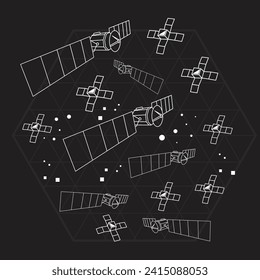 Illustrations space patern for background landing page or merch