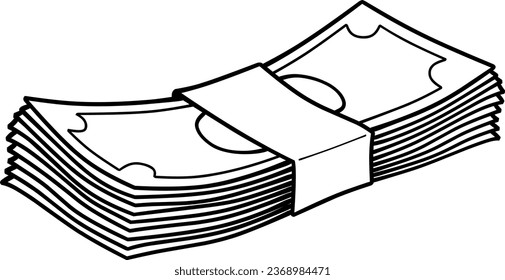 ilustraciones pila de dinero en blanco
